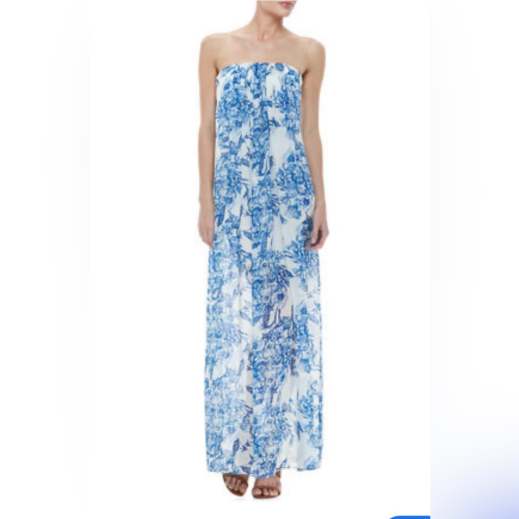 Alice And Olivia Kiernan Strapless Floral Print Maxi Dress Size 0